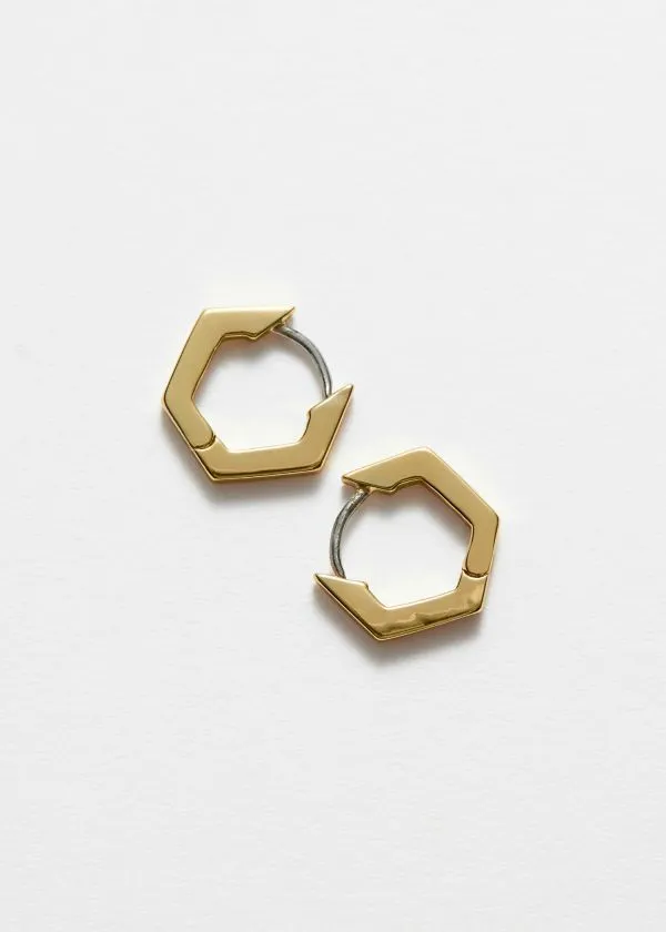 Women Earrings and Other Stories Hexagon Hoop Earrings Gold