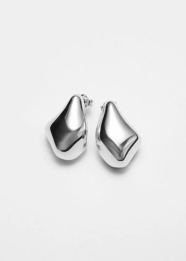 Women Earrings and Other Stories Sculpted Pebbles Earrings Silver
