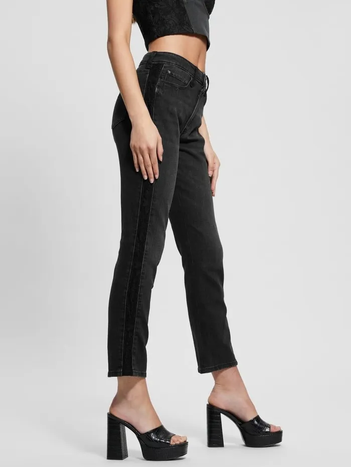 Women Eco Girly Lace Sideband Jeans Authentic Lace Jeans and Denim GUESS