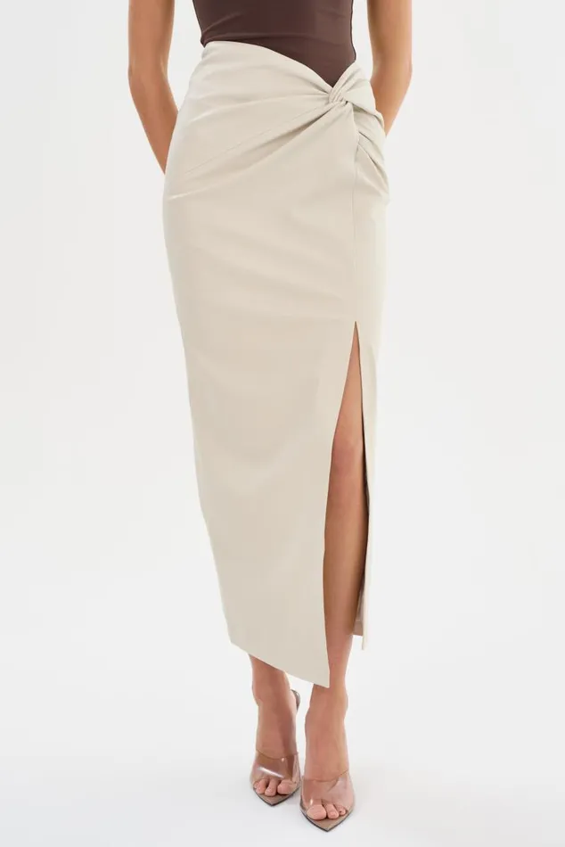 Women EILEEN Faux Leather Maxi Skirt Bone LAMARQUE Skirts