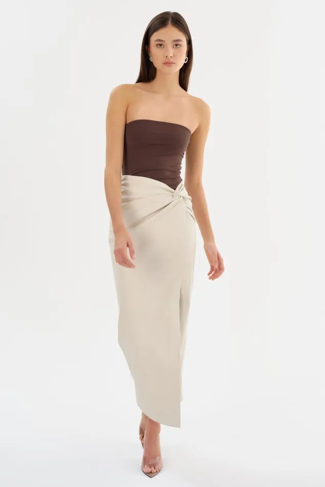 Women EILEEN Faux Leather Maxi Skirt Bone LAMARQUE Skirts