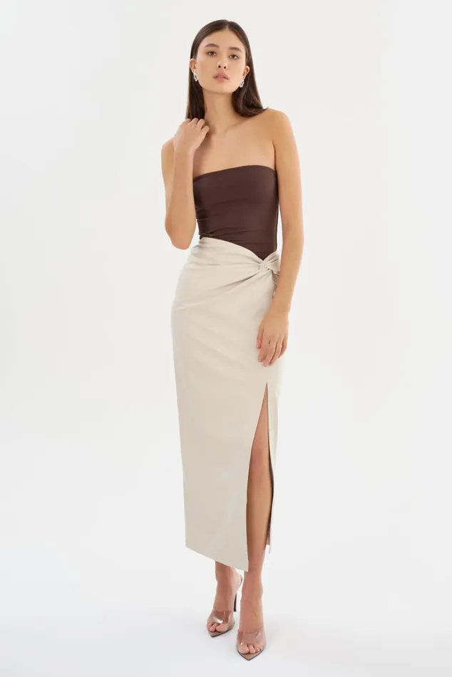 Women EILEEN Faux Leather Maxi Skirt Bone LAMARQUE Skirts