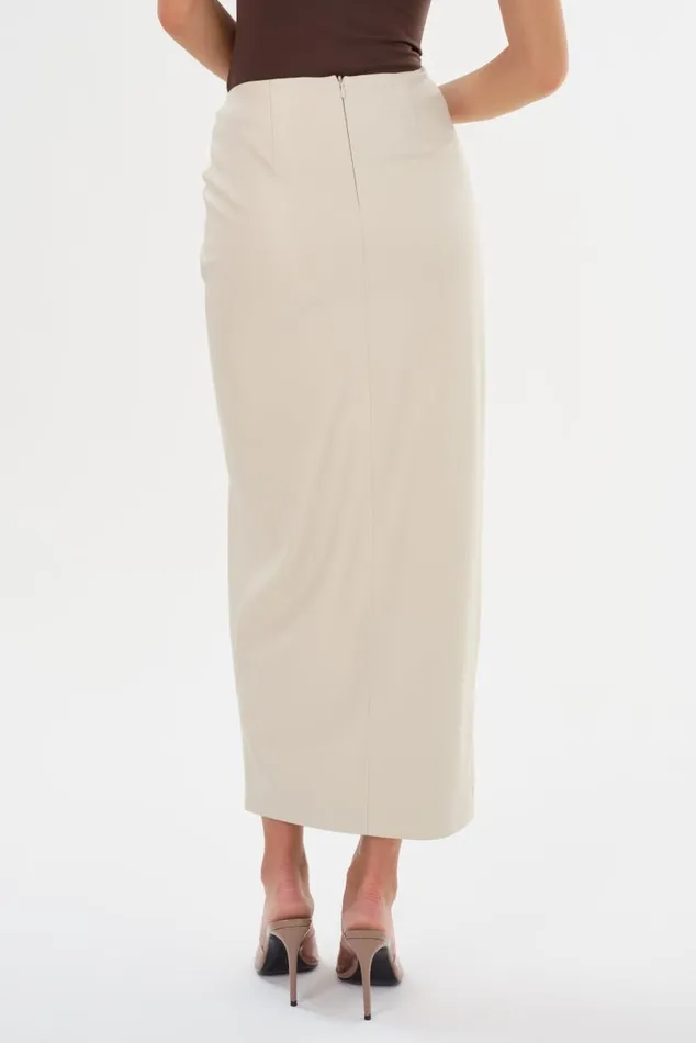 Women EILEEN Faux Leather Maxi Skirt Bone LAMARQUE Skirts