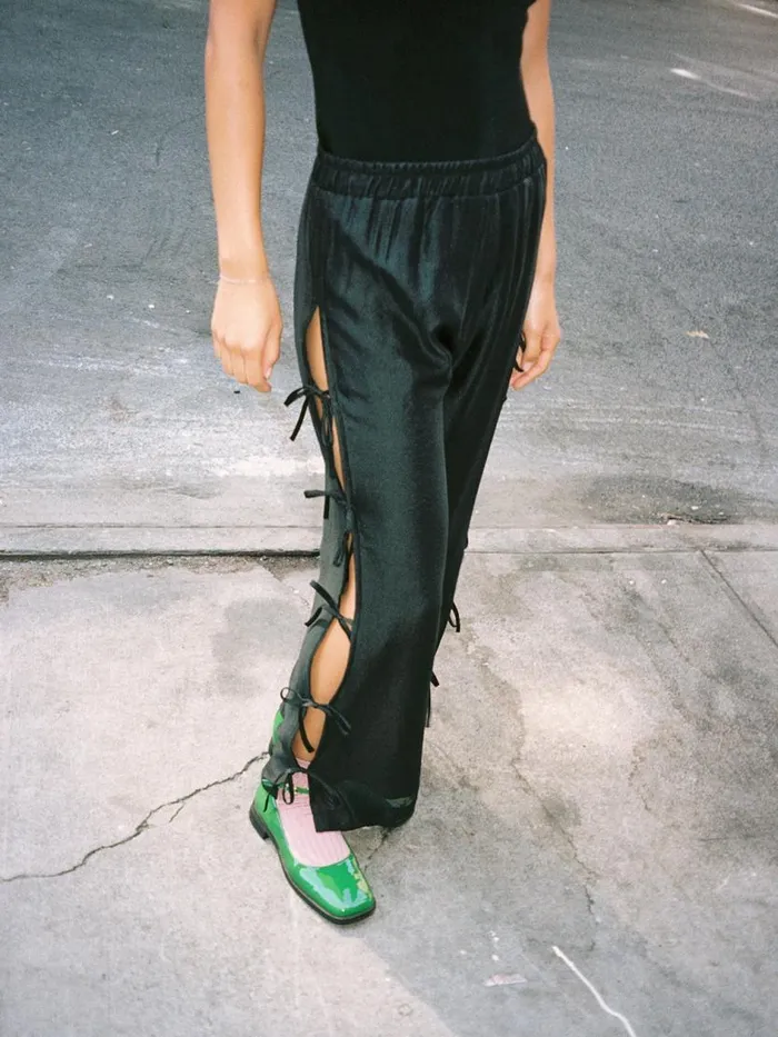 Women Evelyn Tie Pant Black Organza Lisa Says Gah Pants