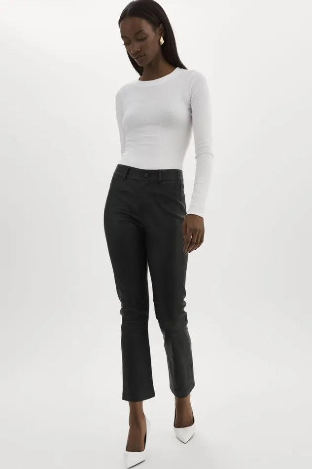 Women FARIS Stretch Leather Pants Black LAMARQUE Pants and Shorts