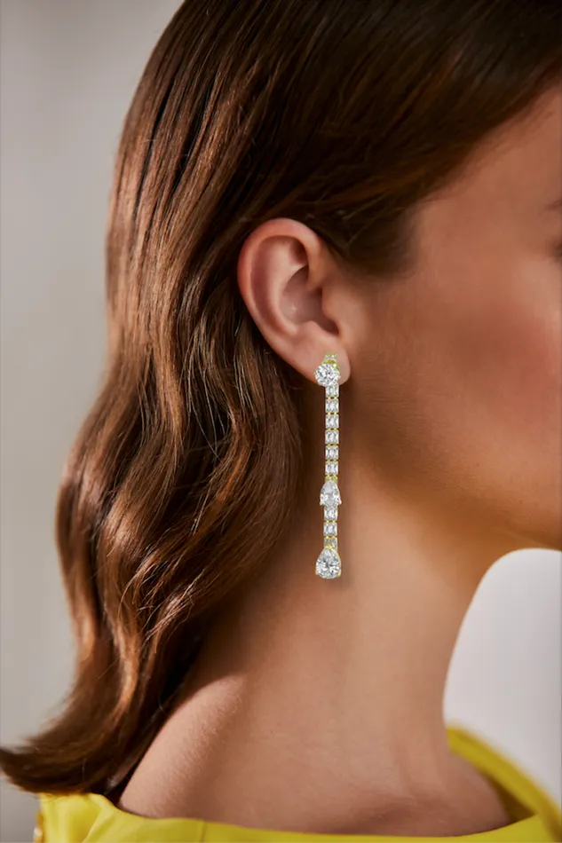 Women Fashion Jewelry Badgley Mischka Cz Linear Earrings