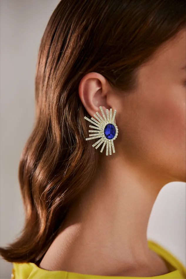 Women Fashion Jewelry Badgley Mischka Sunburst Fan Earrings