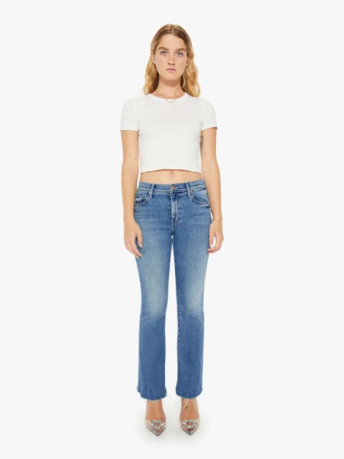 Women Flare Mother Denim Petites The Lil039 Weekender Fray Wash A Groovy Kind Of Love