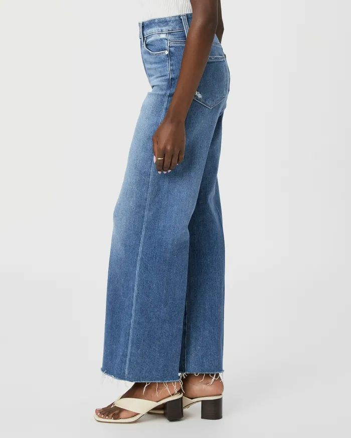 Women Flare PAIGE Anessa Petite 29 Inch Wide Leg Jean 8211 Flamenco Distressed