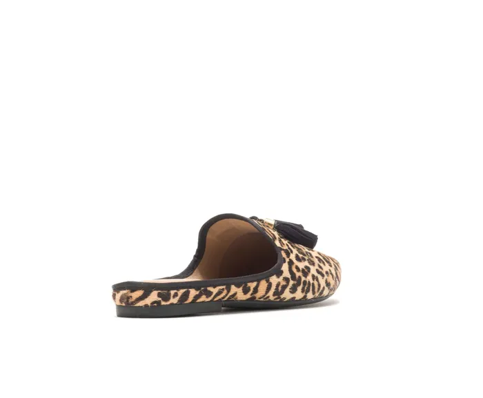 Women Flats and SlipOns Hush Puppies Sadie Tassel Mule Leopard Calf Hair Women Flats and SlipOns Hush Puppies Sadie Tassel Mule Leopard Calf Hair