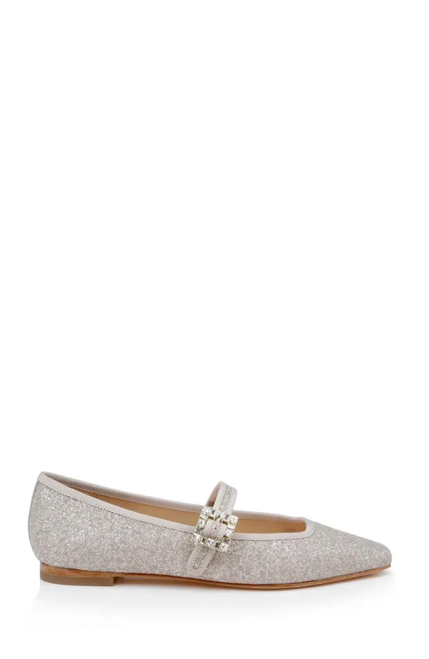 Women Flats Badgley Mischka Brystol Ballerina Flats With Crystal Buckle Black