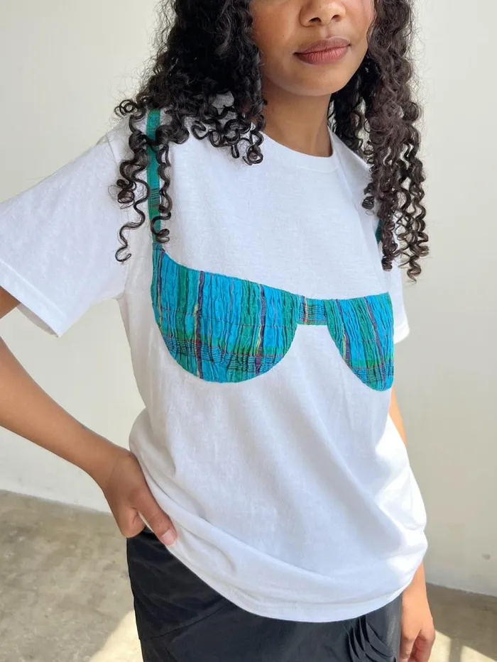 Women Florida Woman Applique Tee Blue Gingham Lisa Says Gah Tops