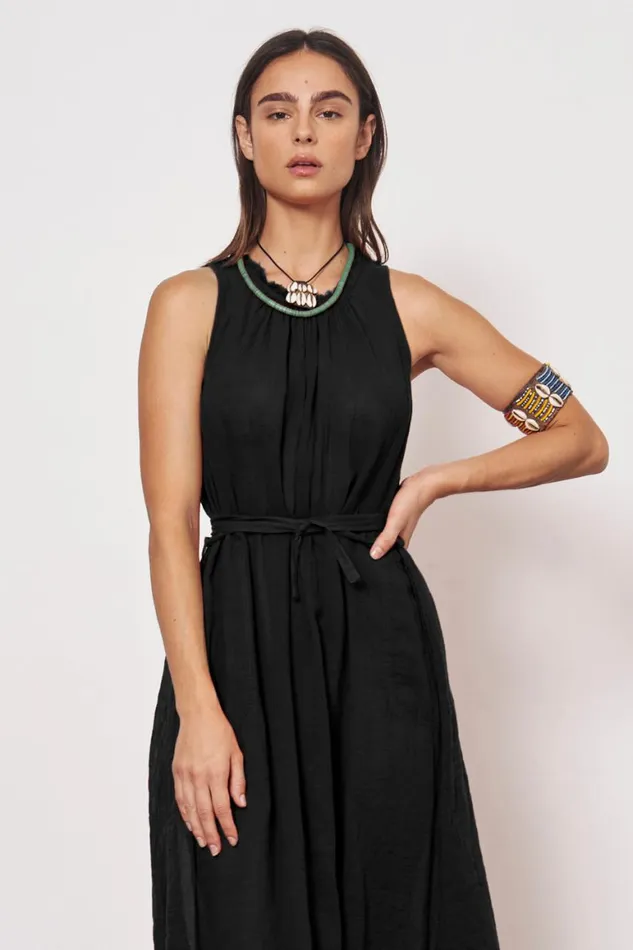 Women Gauze Faded Black Zambia Tank Dress Raquel Allegra Dresses