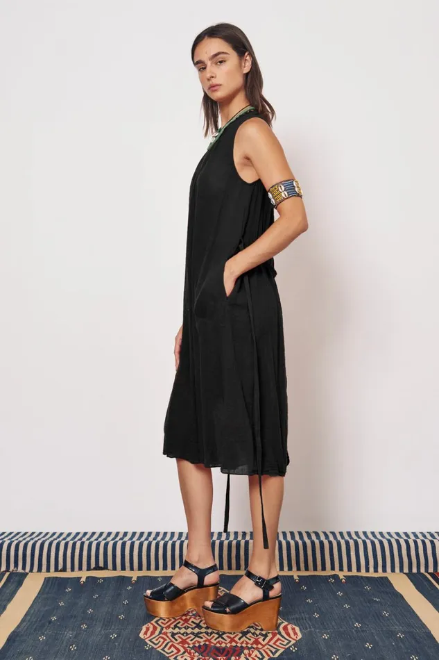 Women Gauze Faded Black Zambia Tank Dress Raquel Allegra Dresses