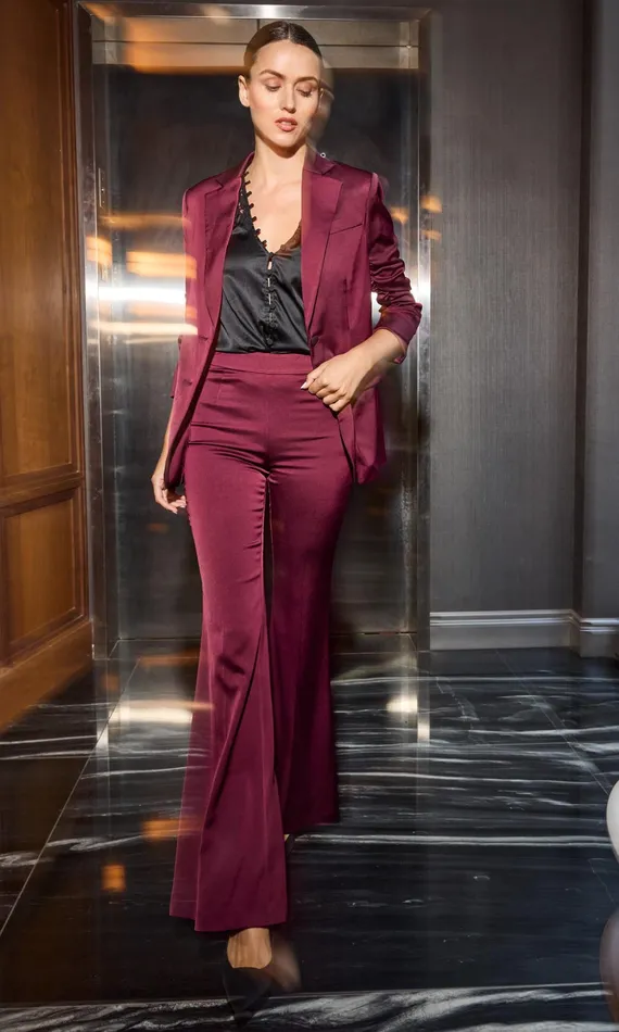 Women Generation Love Clothing Blazers and Jackets Drea Satin Blazer Black Cherry Women Generation Love Clothing Blazers and Jackets Drea Satin Blazer Black Cherry