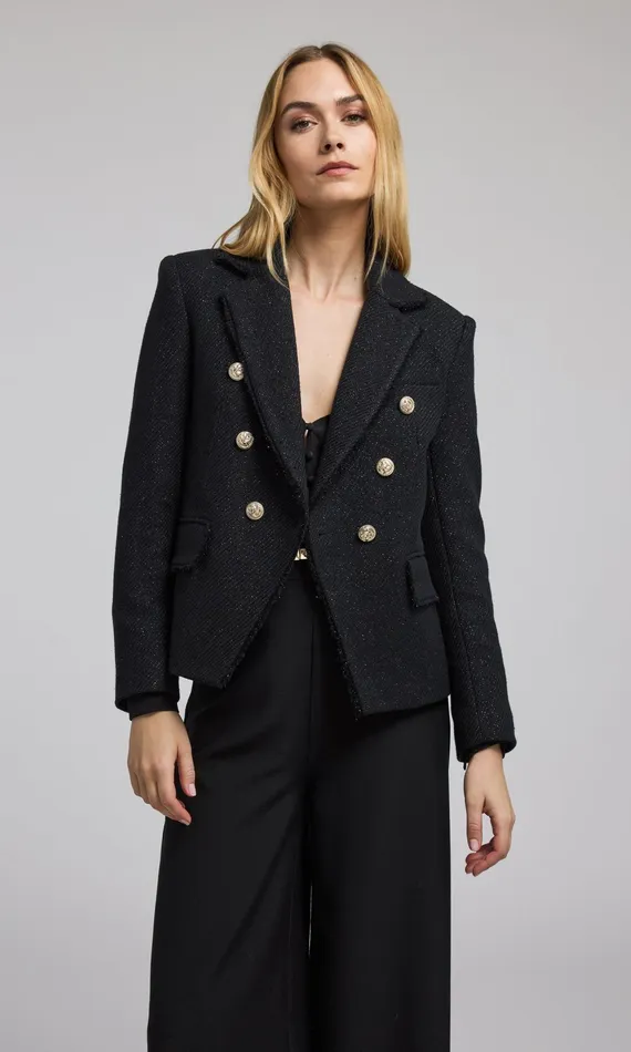 Women Generation Love Clothing Blazers and Jackets Eliza Tweed Blazer Black