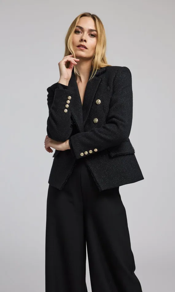 Women Generation Love Clothing Blazers and Jackets Eliza Tweed Blazer Black
