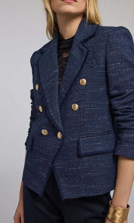 Women Generation Love Clothing Blazers and Jackets Eliza Tweed Blazer Navygold