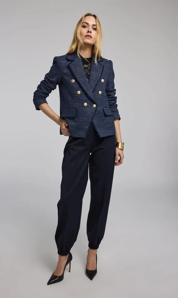 Women Generation Love Clothing Blazers and Jackets Eliza Tweed Blazer Navygold