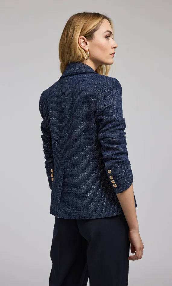 Women Generation Love Clothing Blazers and Jackets Eliza Tweed Blazer Navygold