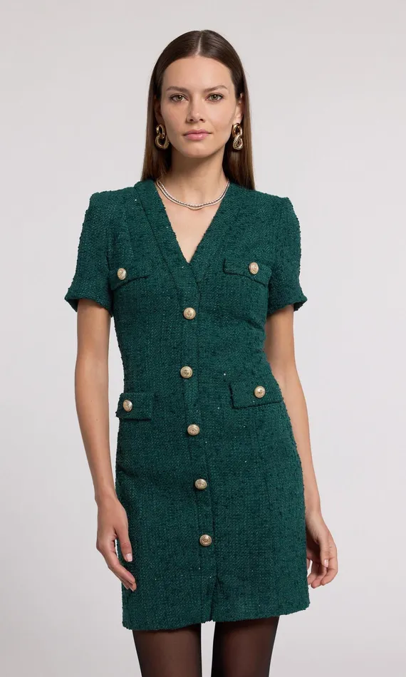 Women Generation Love Clothing Dresses Anne Tweed Dress Forest