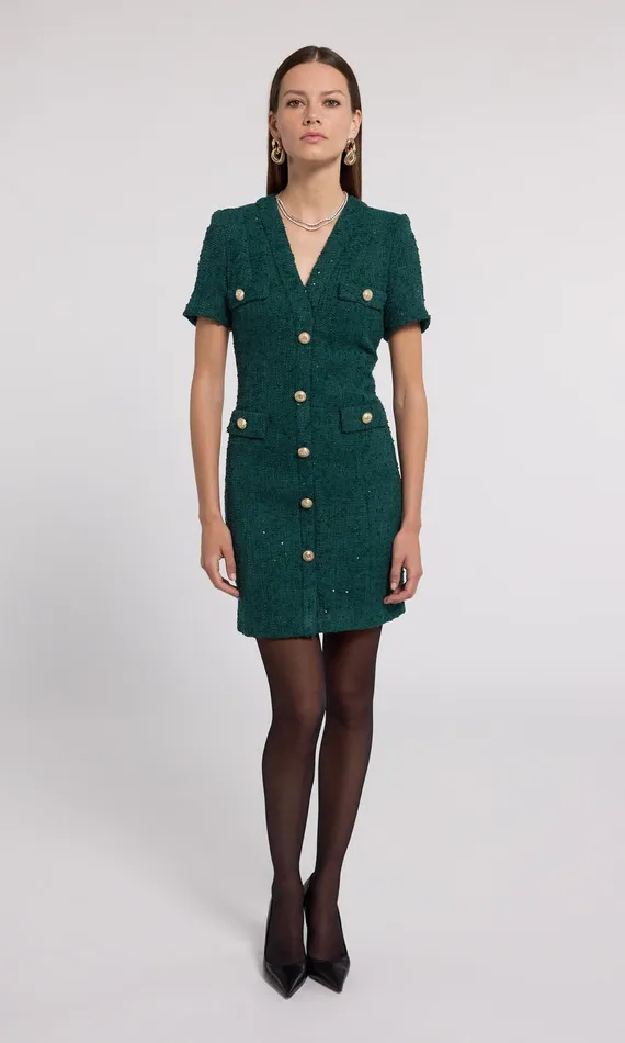 Women Generation Love Clothing Dresses Anne Tweed Dress Forest