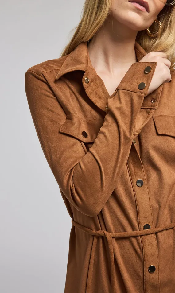 Women Generation Love Clothing Dresses Yindi Vegan Suede Dress Whiskey