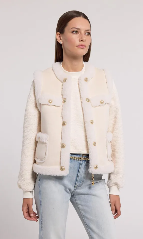 Women Generation Love Clothing Outerwear Chad Vegan Suede Shearling Vest Snowwhite Women Generation Love Clothing Outerwear Chad Vegan Suede Shearling Vest Snowwhite