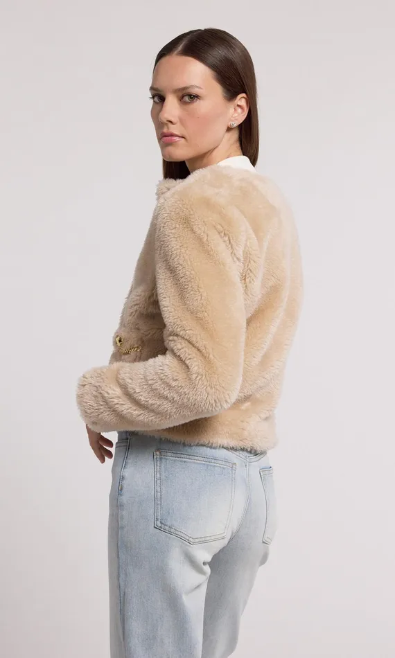 Women Generation Love Clothing Outerwear Jen Faux Lamb Fur Jacket Truffle