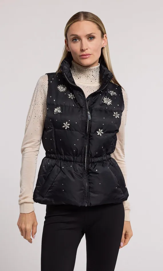 Women Generation Love Clothing Outerwear Jenia Crystal Puffer Vest Blackclear