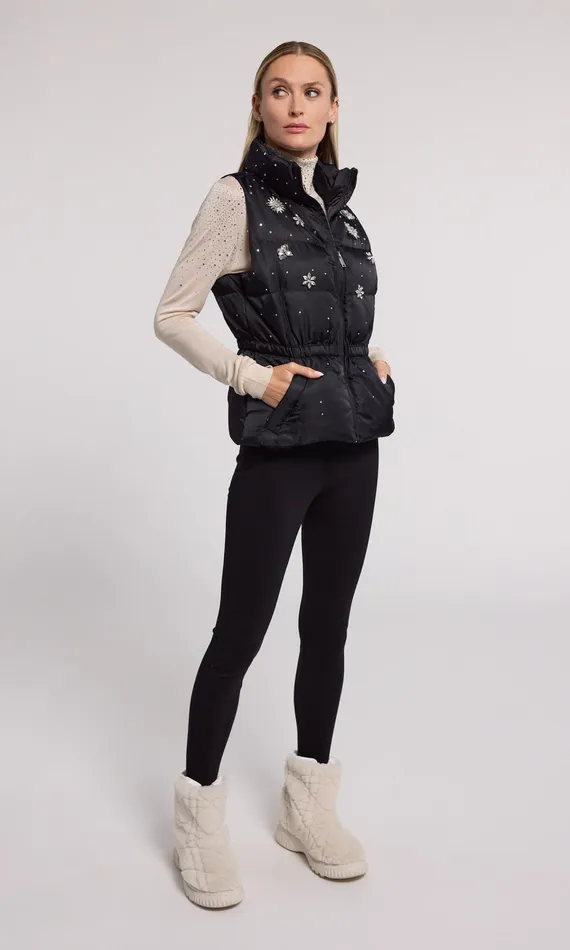 Women Generation Love Clothing Outerwear Jenia Crystal Puffer Vest Blackclear