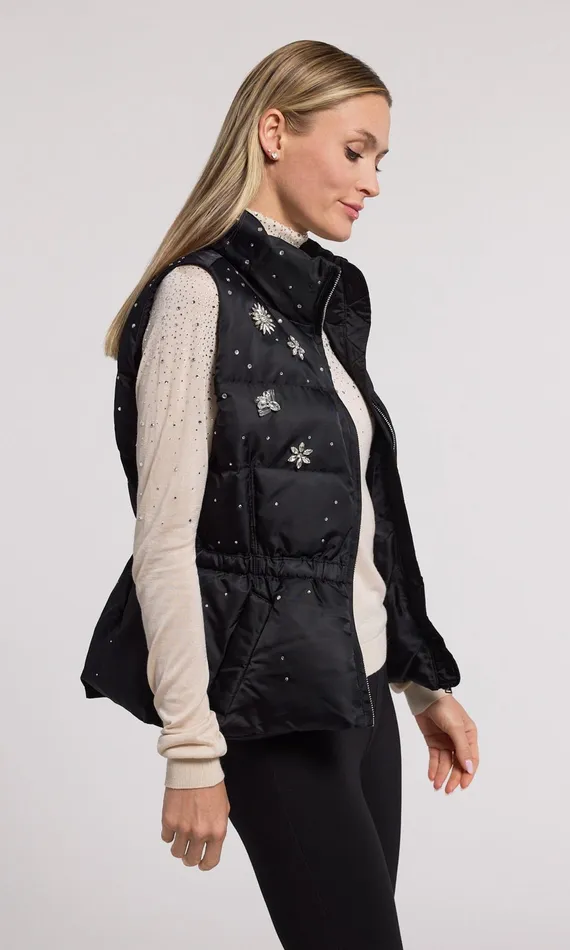 Women Generation Love Clothing Outerwear Jenia Crystal Puffer Vest Blackclear