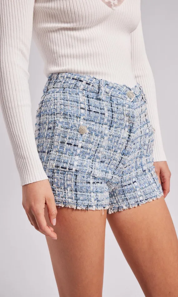 Women Generation Love Clothing Shorts Diaz Tweed Shorts Mixed Blue