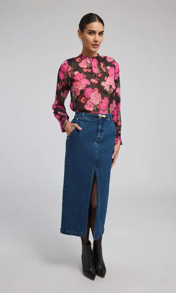 Women Generation Love Clothing Skirts Medina Denim Skirt Ocean Blue