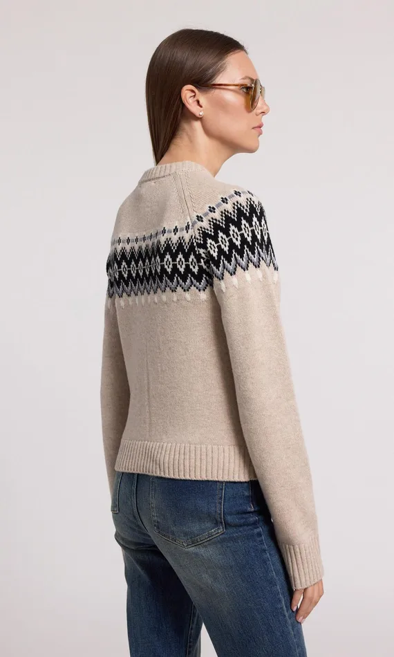 Women Generation Love Clothing Sweaters and Sweatshirts Frances Fair Isle Cardigan Heather Oatmeal