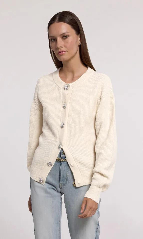 Women Generation Love Clothing Sweaters and Sweatshirts Savera Cardigan Cream