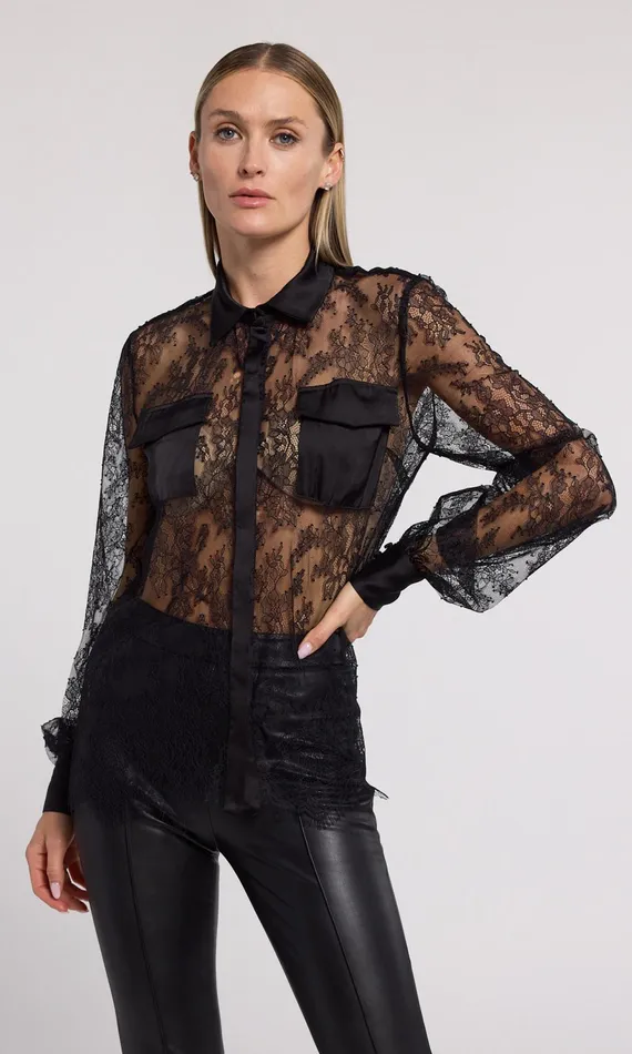 Women Generation Love Clothing Tops Oslo Lace Shirt Black