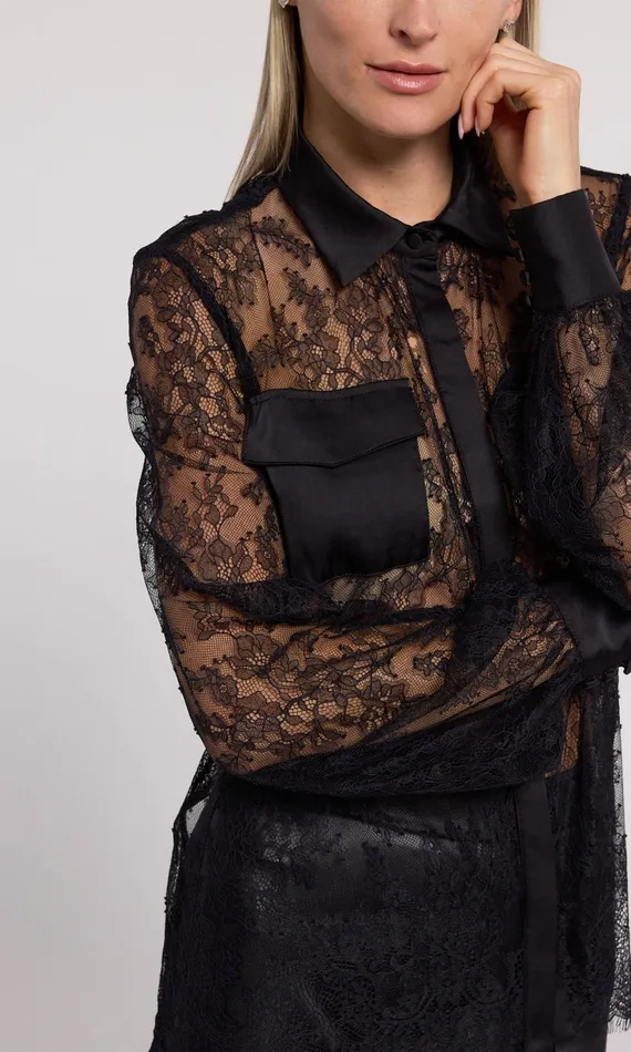 Women Generation Love Clothing Tops Oslo Lace Shirt Black