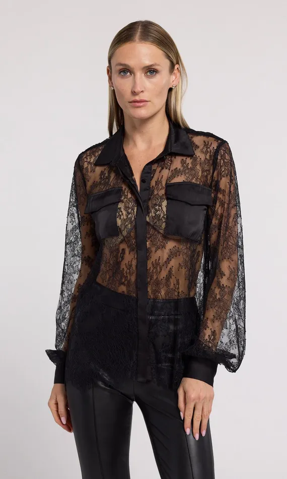 Women Generation Love Clothing Tops Oslo Lace Shirt Black