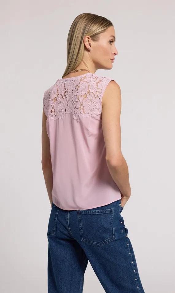Women Generation Love Clothing Tops Ursula Lace Combo Blouse Powder Pink