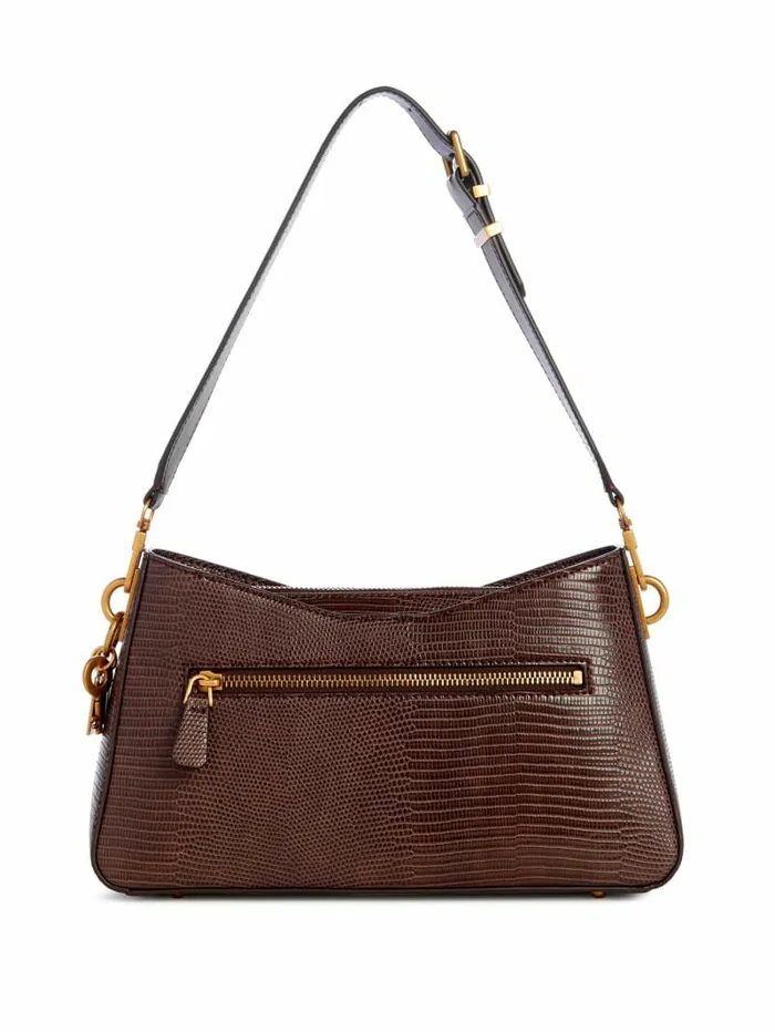 Women Ginevra Elite Shoulder Bag Brown Handbags GUESS Women Ginevra Elite Shoulder Bag Brown Handbags GUESS