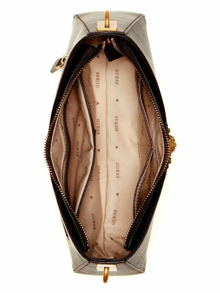 Women Ginevra Elite Shoulder Bag Brown Handbags GUESS Women Ginevra Elite Shoulder Bag Brown Handbags GUESS