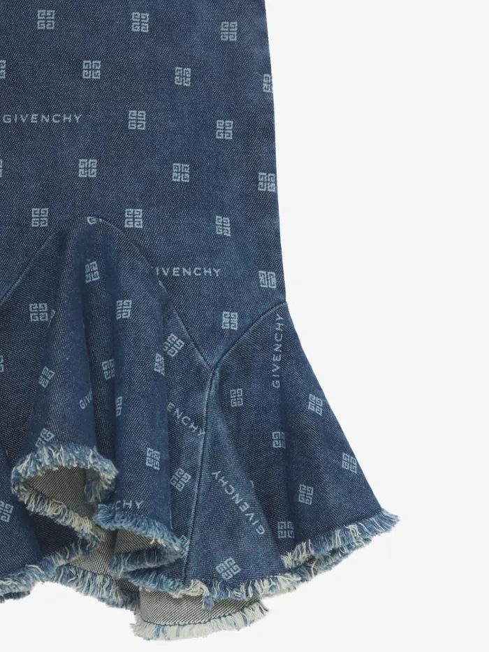 Women Girl 4 To 12 Years Givenchy Overalls Dress In GIVENCHY 4G Denim Denim Blue