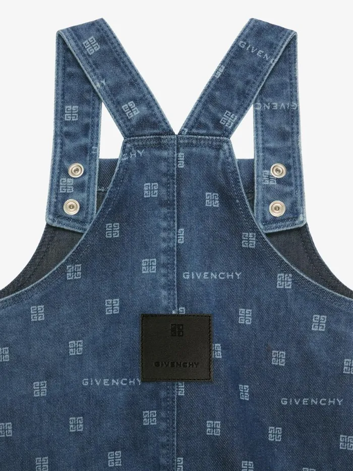 Women Girl 4 To 12 Years Givenchy Overalls Dress In GIVENCHY 4G Denim Denim Blue