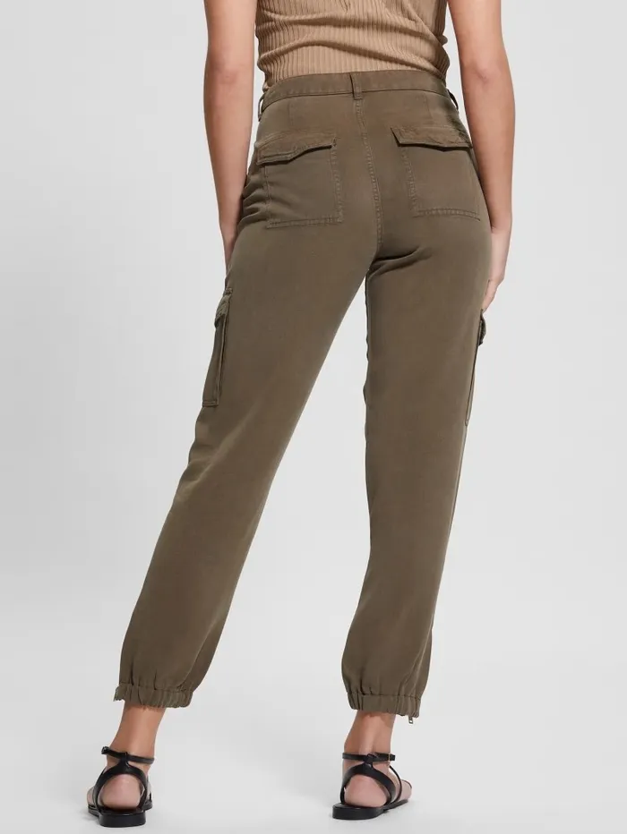 Women GUESS Bowie Chino Cargo Pants Asphalt Green Multi Bottoms Women GUESS Bowie Chino Cargo Pants Asphalt Green Multi Bottoms