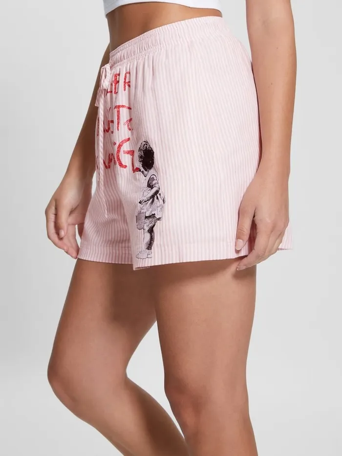 Women GUESS Dream Big Gingham Striped Shorts Blush Breeze Multi Intimates Women GUESS Dream Big Gingham Striped Shorts Blush Breeze Multi Intimates