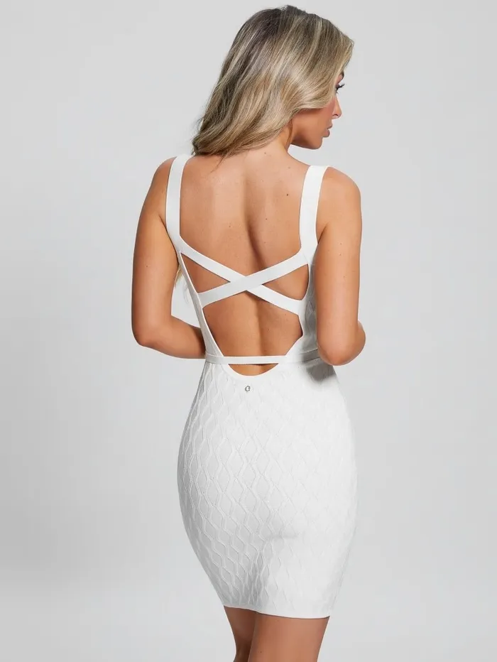 Women GUESS Genna Diamond Knit Sweater Dress Dove White Dresses and Jumpsuits Women GUESS Genna Diamond Knit Sweater Dress Dove White Dresses and Jumpsuits