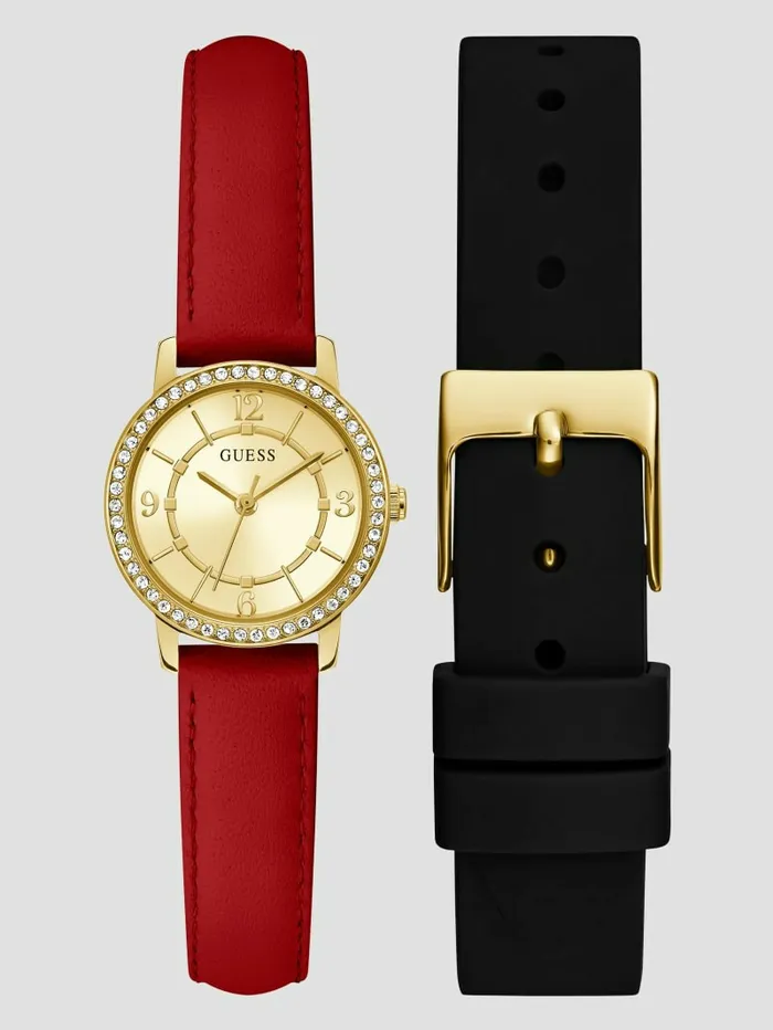 Women GUESS GoldTone and Crystal Analog Watch Box Set Gold Watches