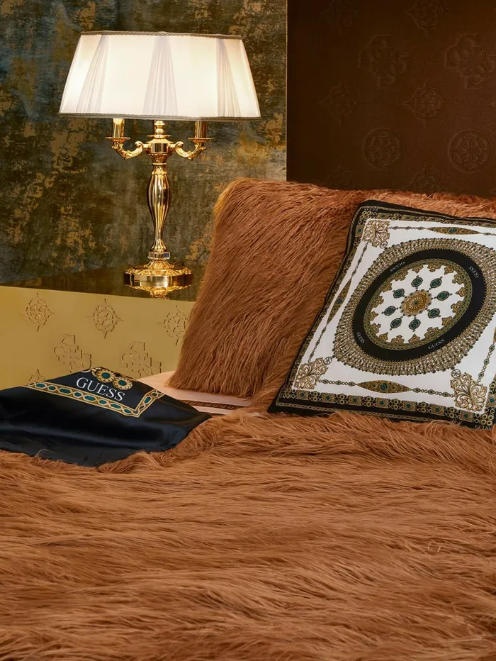 Women GUESS Helma Rectangular FauxFur Pillow BrunNutshell Home