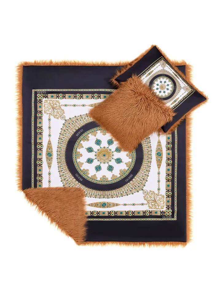 Women GUESS Helma Rectangular FauxFur Pillow BrunNutshell Home